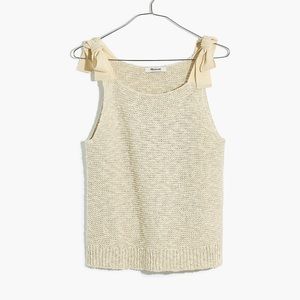 Madewell knit tank with adjustable tie shoulder straps, size small, like new!